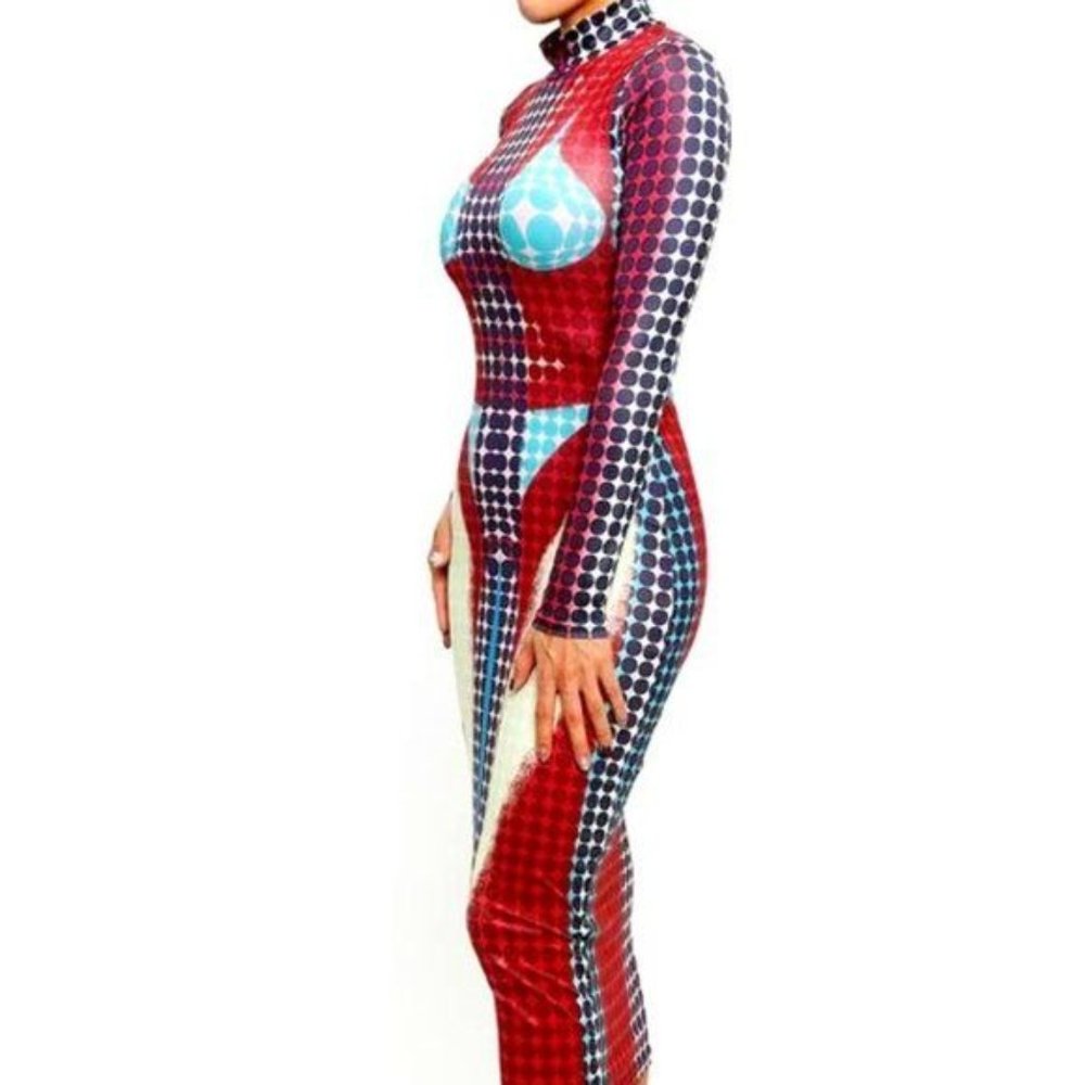 Stasia 3006 Bikini Body: Printed Bodycon Sexy Stretch Dress - Picture 11 of 16